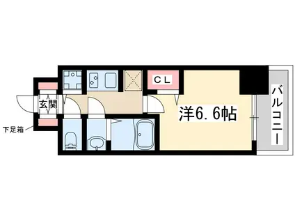 エスレジデンス江坂エミネンス(1K/6階)の間取り写真