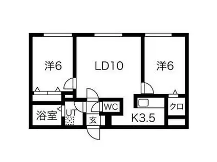 LAPIS―LAZULI白石(2LDK/2階)の間取り写真