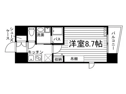 フォレスタ岡山医大前(1K/11階)の間取り写真