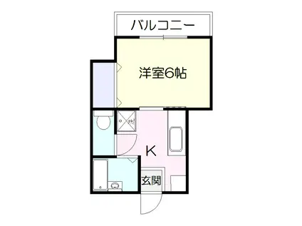 草牟田ハイツ(1K/3階)の間取り写真