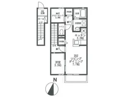 ドミール西台(1SLDK/1階)の間取り写真