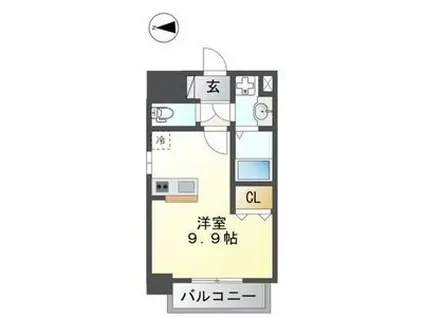 THE RESIDENCE SHIGAHONDORI(ワンルーム/3階)の間取り写真