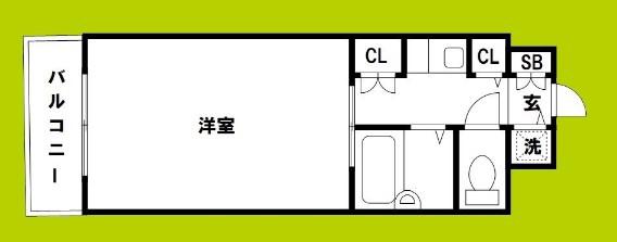 リーガル新大阪II(ワンルーム/7階)の間取り写真