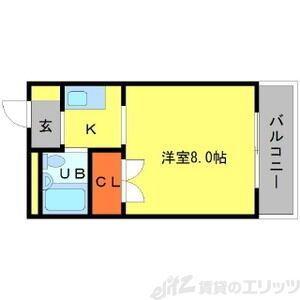 シャルムハイツ小野原(1K/1階)の間取り写真