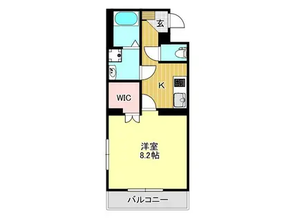 プライムコート(1K/1階)の間取り写真