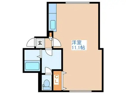 ピュアライフ平岸B棟(ワンルーム/2階)の間取り写真