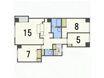 PLUM COURT(3LDK/3階)の間取り写真