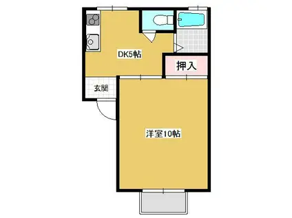 アーバンビレッジC(1DK/2階)の間取り写真