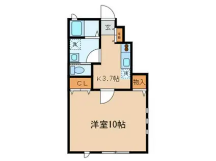 パルムドール(1K/1階)の間取り写真