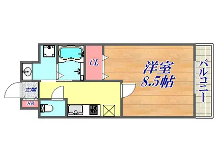 ネオカーサ(1K/2階)の間取り写真