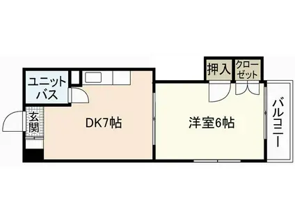 第3若宮ビル(1DK/2階)の間取り写真