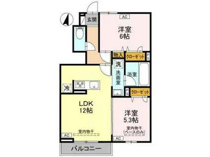 ウェルモート曙町(2LDK/1階)の間取り写真