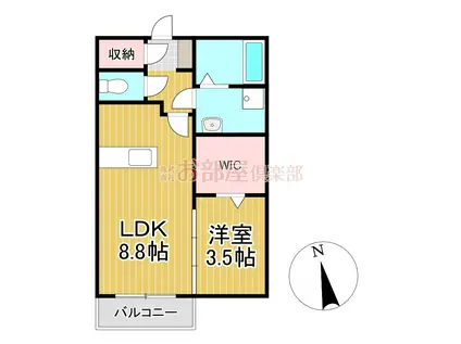 セゾンフィール(1LDK/2階)の間取り写真