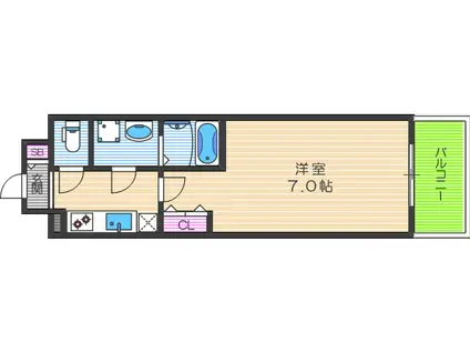 エスリード福島ラグジェ(1K/12階)の間取り写真