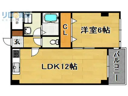 レクシア上新庄(1LDK/4階)の間取り写真