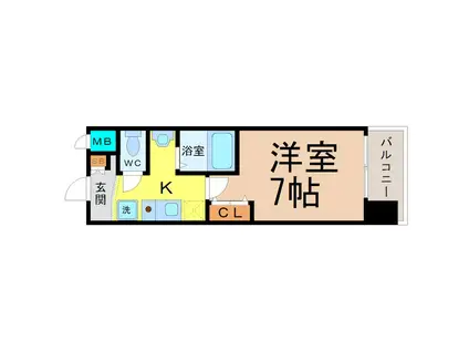 パークフラッツ金山(1K/6階)の間取り写真