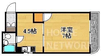 ロータスクラタ(1DK/3階)の間取り写真