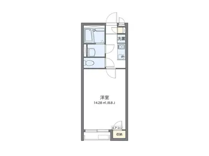 クレイノコンフォーティア末広(1K/1階)の間取り写真