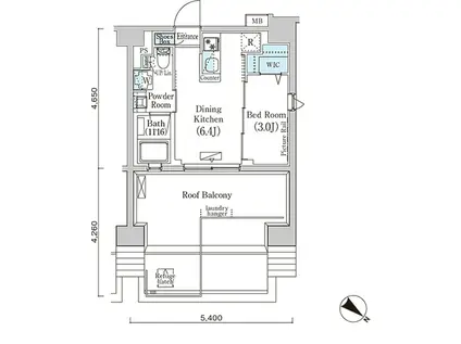 フルハウス赤羽(1DK/12階)の間取り写真