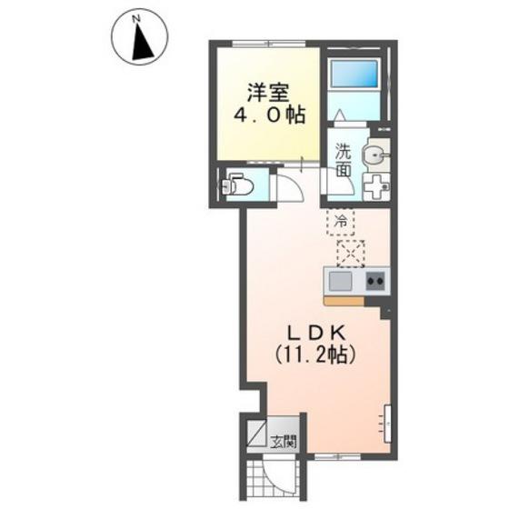 マンションアーク参番館(1LDK/1階)の間取り写真