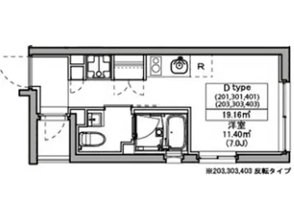 ASTILE世田谷松原(ワンルーム/2階)の間取り写真