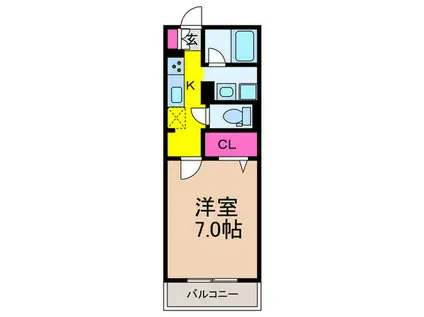 パラディAY(1K/3階)の間取り写真