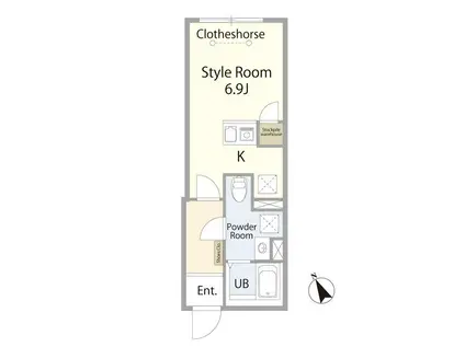 ラフォート町屋(ワンルーム/5階)の間取り写真