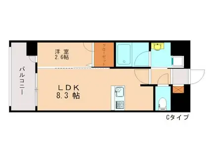 エンクレスト香椎セピア通(1LDK/3階)の間取り写真