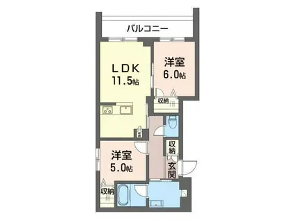 アドミラドール(2LDK/3階)の間取り写真