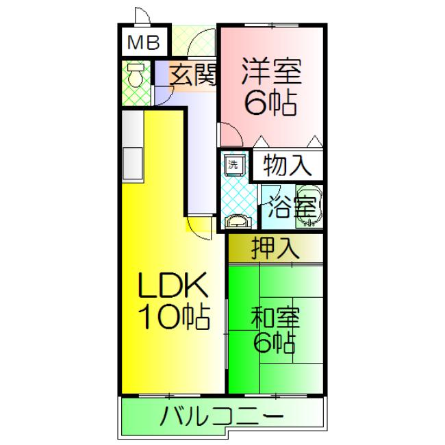 コートグレース(2LDK/3階)の間取り写真