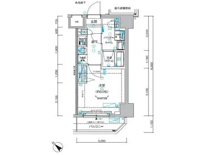 メインステージ立川Ⅱ(1K/3階)の間取り写真