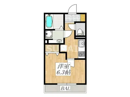 アローマ王本町(1K/2階)の間取り写真