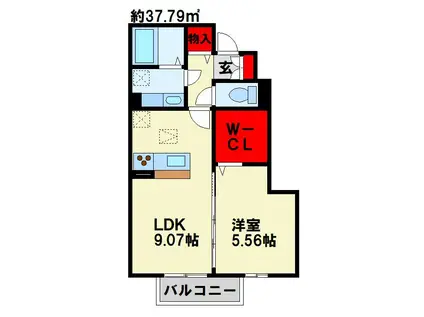 GRAND SOLEIL(1LDK/1階)の間取り写真