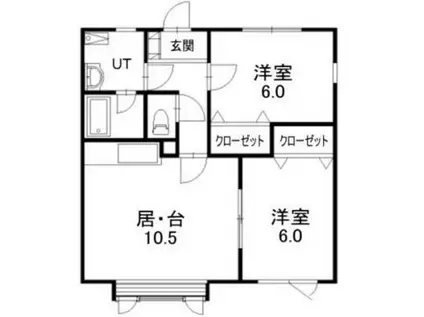 キリークMS(2LDK/2階)の間取り写真