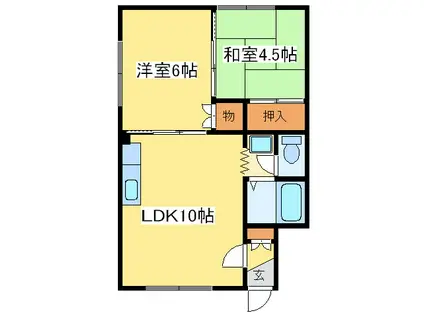 ファミールベルサC(2LDK/2階)の間取り写真