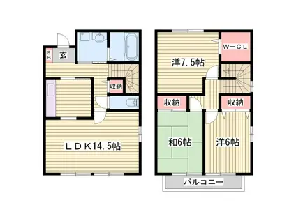 パークハイム壱番館 E棟(3LDK/1階)の間取り写真