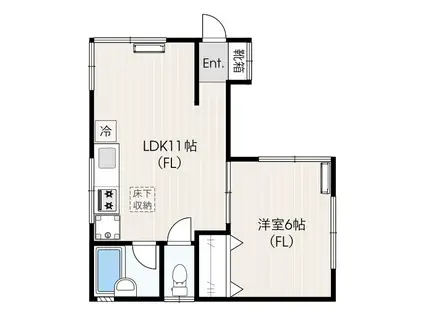 リーフコートY(1LDK/1階)の間取り写真