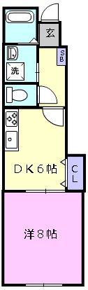 グランサージュA棟(1DK/1階)の間取り写真