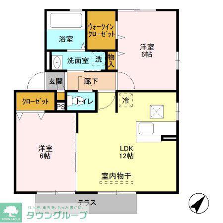 つくばエクスプレス 八潮駅 徒歩15分 2階建 築17年(2LDK/1階)の間取り写真
