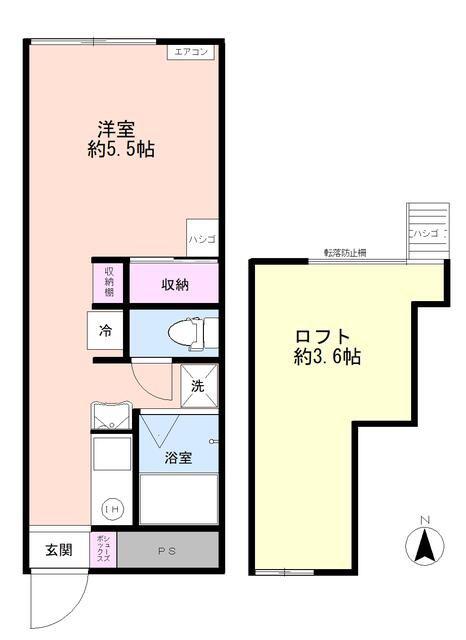 クレール小山(ワンルーム/1階)の間取り写真