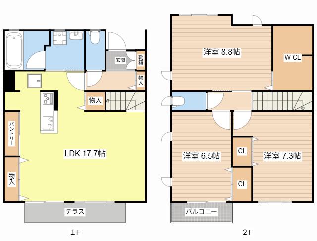 SUNSET MALL D(3LDK/1階)の間取り写真