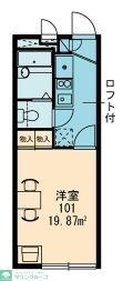 レオパレス湘南茅ヶ崎(1K/2階)の間取り写真