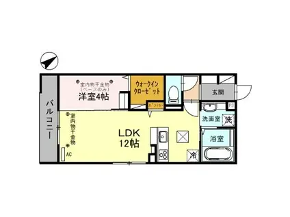 D-RESIDENCE広岡(1LDK/1階)の間取り写真