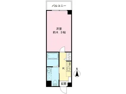 HRフロントリーガル平野(1K/3階)の間取り写真