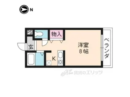 ジュネス堀川(1K/4階)の間取り写真