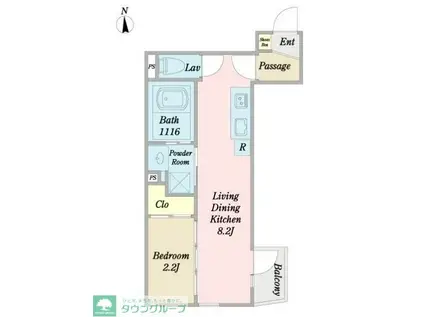 パークブルーノ北小金(1LDK/2階)の間取り写真