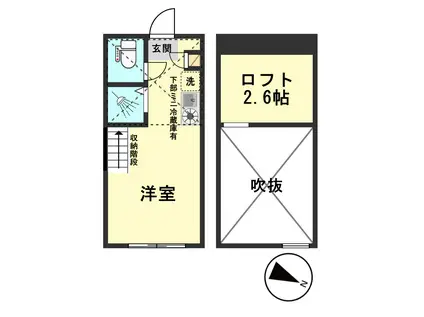 ハーモニーテラス西小岩V(ワンルーム/1階)の間取り写真