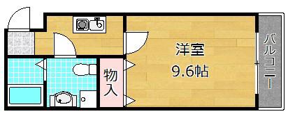サンルモンド岡山手(1K/3階)の間取り写真