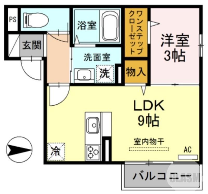 メゾン ド ショコラ 三国ヶ丘(1LDK/2階)の間取り写真