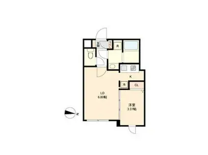 QUADOR名古屋駅(1LDK/4階)の間取り写真